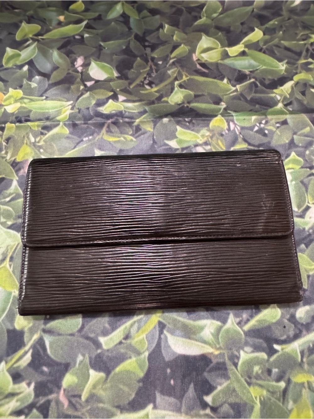 Louis Vuitton Textured Epi Leather Long Wallet in Dark Brown